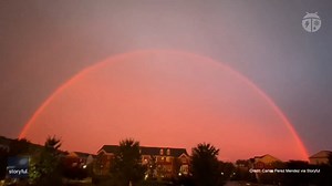 1.3K views · 93 reactions | Watch lightning as it dances in this double rainbow as the sun sets!  ⚡ This scene was captured in Woodbridge, Virginia on July 12th. | WeatherBug | Facebook