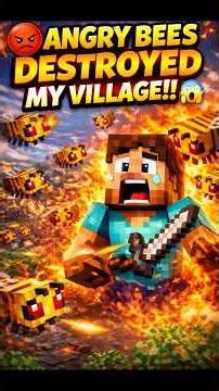 ANGRY BEES DESTROYED MY MINECRAFT VILLAGE!! 😱🔥