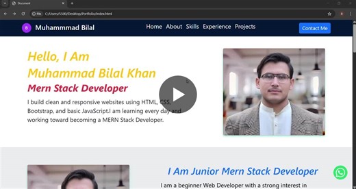 #webdeveloper #frontenddevelopment #html #css #bootstrap #portfolio | Muhammad Bilal Khan