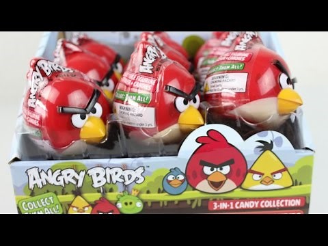 Angry Birds Surprise Egg Opening Whole Box Pt1- Angry Birds Figures Candy and Stickers