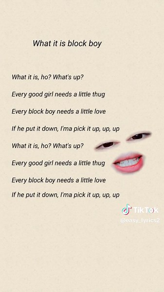 Simple Lyrics in English for What's Up by Block Boy