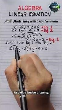 Solve linear equations in two variables step by step using substitution #MathMadeEasyWithEngrFermina