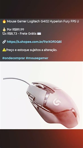 🔥 Mouse Gamer Logitech G402 Hyperion Fury FPS U💰 Por #mousegamer