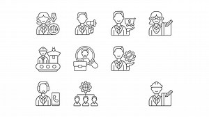 Job and Profession Icons | Free Stock Video Footage