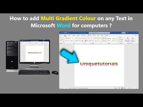 How to add Multi Gradient Colour on any Text in Microsoft Word for computers ?