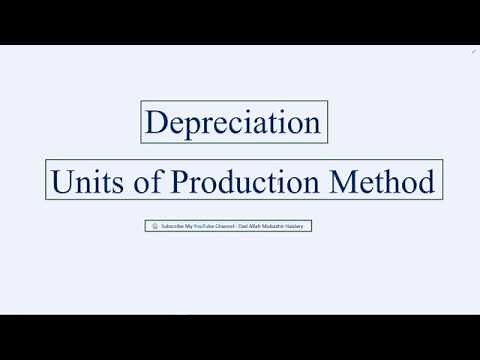 Units of Production Method Depreciation