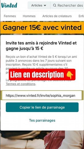 Vinted comment gagner 15€ sur cette application avec le parrainage en 2026