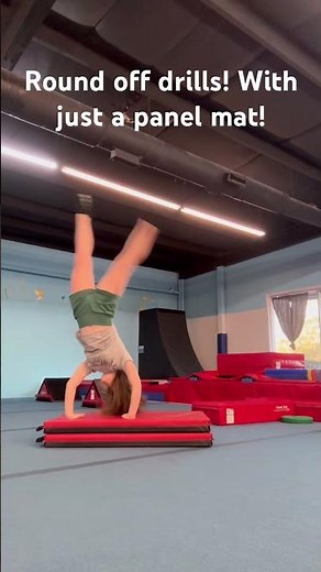 Round off drills with just a panel mat!! #gymnastics #gym #gymnasticscoach #foryou #gym #tumbling