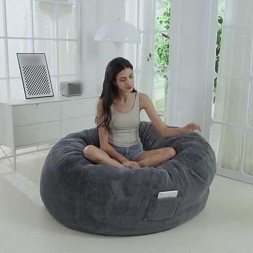 MAXYOYO Giant Bean Bag Chair for Adults, Convertible Beanbag Folds from Lazy Chair to Floor Mattress