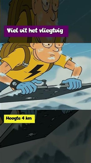 Viel uit het vliegtuig. Hoogte 4 km