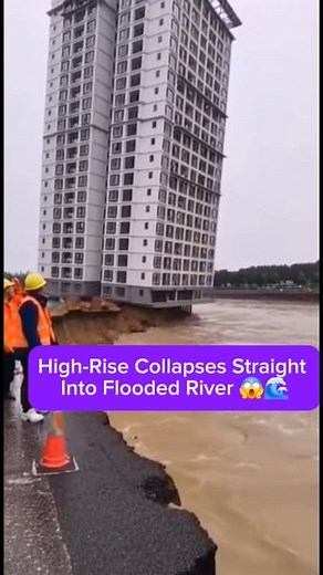 High-Rise Collapses Straight Into Flooded River 😱🌊 | tndviralvideos