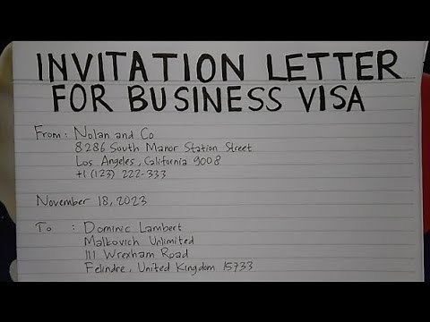 How To Write An Invitation Letter for Business Visa Step by Step Guide | Writing Practices