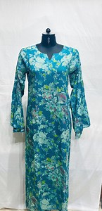 Indian Women Long Dress | Party Wear Maxi | Gift for Her Tunic | Floral Print Gown - Etsy