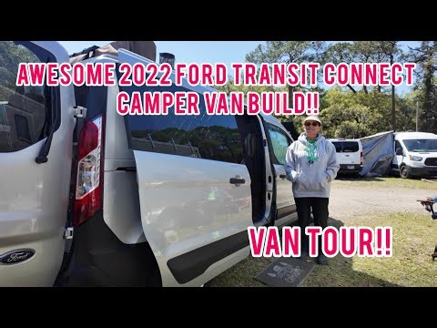 Awesome 2022 Ford Transit Connect Camper Van Tour!!!