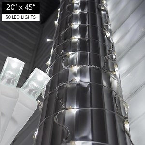 LED StretchNet Pro&reg Column Wrap Lights, Cool White, White Wire - Yard Envy