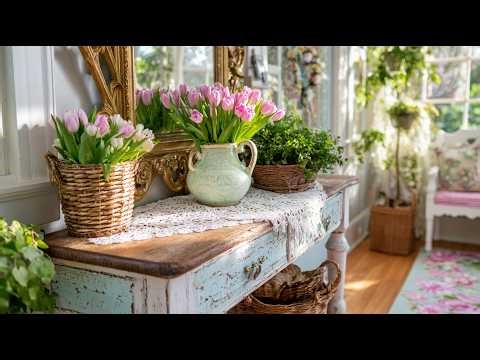 Vintage Entryway Spring Decorating Ideas for a Fresh, Cheerful First Impression!