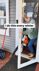 Best way to clear off snow Jeff's mom uses a leaf blower to quickly clear off snow from the deck. This original video was produced by Network Media LLC, and Liz & Jeff. #snow #snowstorm #winter #leafblower | Liz & Jeff