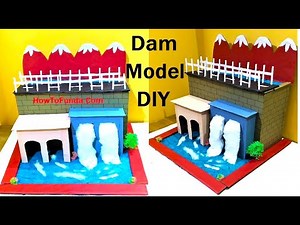 dam model making using cardboard 3d | social science project | DIY | howtofunda