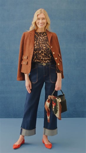 Talbots on Instagram: "The power of styling. Elevate your denim by adding a few accessories and layers to your look."