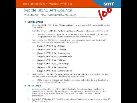 Illustrated PowerPoint 2019 | Module 7: SAM Project 1a
