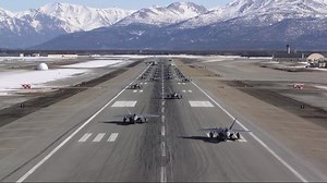 F-22s Conduct Elephant Walk at JBER