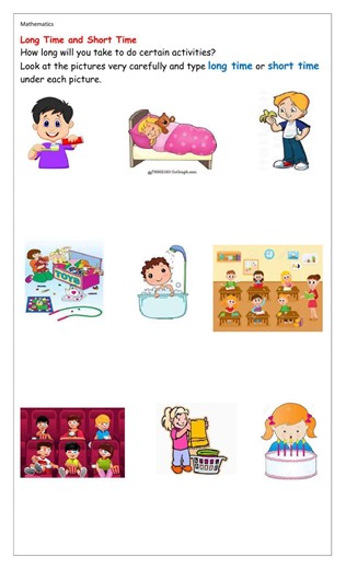 Time (short & long) worksheet