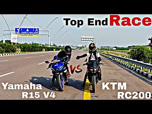 KTM RC 200 vs Yamaha R15 V4 || Top End Race || must watch 🔥