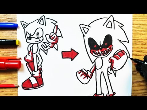 HOW TO DRAW SONIC EXE VS SONIC