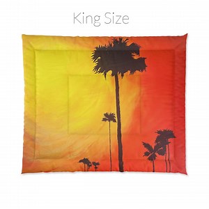 Boho Palm Tree Sunset Comforter: Coastal Bedroom Decor - Etsy