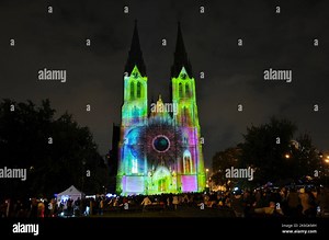 10th Signal Festival with video-mapping starts to present 15 installations and accompanying programme, runs through Oct 16. Pictured installation Ligh Stock Photo - Alamy
