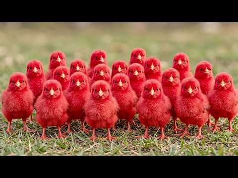 MURGI Ke Bacche 🐥 | Orange Color Baby Chicks Are Outside! Cute Chicken Chicks Video | Fish Cutting