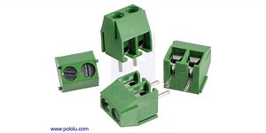 Pololu - Screw Terminal Block: 2-Pin, 3.5 mm Pitch, Side Entry (4-Pack)