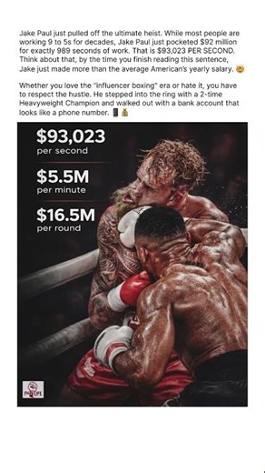 Jake Paul just earned $92,000 PER SECOND to get knocked out by AJ