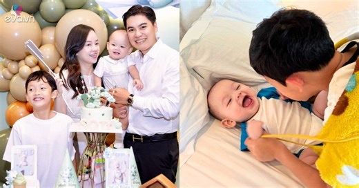 Ly Kute cùng chồng làm trong ngành công an dọn tiệc thôi nôi cho quý tử, em bé 1 tuổi giống hệt anh trai Khoai Tây