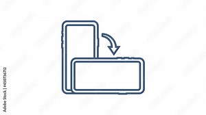 Rotate smartphone icon. Device rotation symbol. Motion graphics.