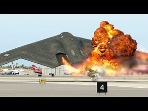 Terrifying Moment When The US Bomber B2 Engines on Fire During Take Off [XP11]