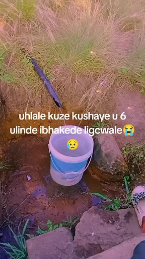 Water Pumping with Bucket in Natural Setting