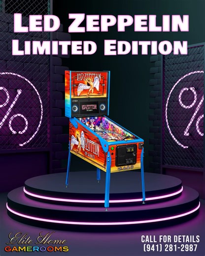 Stern's Led Zeppelin LE pinball is here at Elite Home Gamerooms! 🎸✨ Come see it in our showroom at Tampa Premium Outlets Or Call for details on how to order: (941) 281-2987 #ledzeppelin #ledzeppelinpinball #tampapremiumoutlets | Elite Home Gamerooms