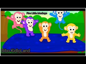 Five Little Monkeys Jumping On The Bed | Children Nursery Rhyme | Bibo Kids Songs