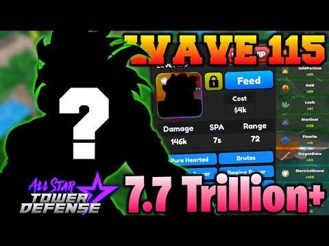 7.7+ Trillion Damage Farm | Solo Gameplay (Wave 115) | All Star Tower Defense Roblox
