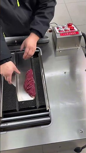 Industrial Diagonal Meat Slicer – From Whole Block to Perfect Strips in Seconds #meatslicer