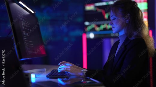 Cybersecurity analyst monitoring real-time network threat logs in dark security operations center. Digital forensic expert auditing malware code syntax via tablet interface.