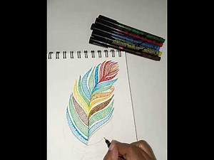 Feather zentangle art #artist 🩷#painting