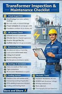 Transformer maintenance and inspection Check list