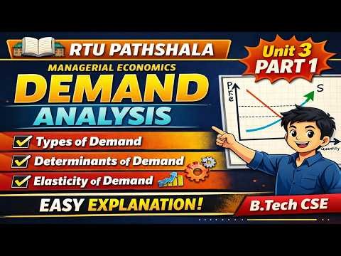 RTU BTech MEFA Unit 3 | Demand & Supply Analysis Part 1 MEFA | RTU Pathshala