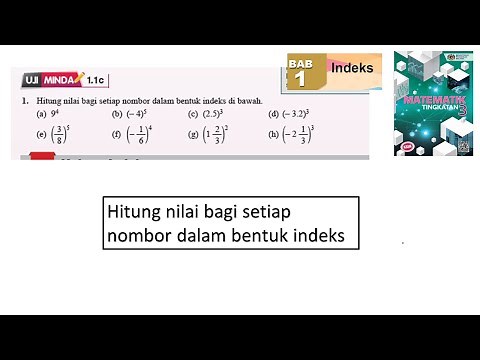 KSSM Matematik Tingkatan 3 Bab 1 indeks hitung nilai uji minda 1.1c no1 buku teks