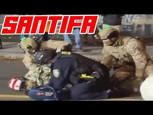 Antifa Santa Gets Thrown Down & Arrested Outside Fed Facility in Portland