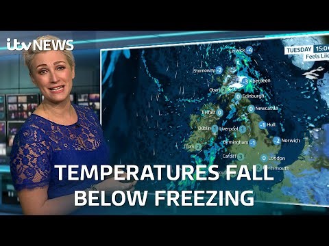 Schools closed and weather warning in place as temperatures fall well below freezing | ITV News