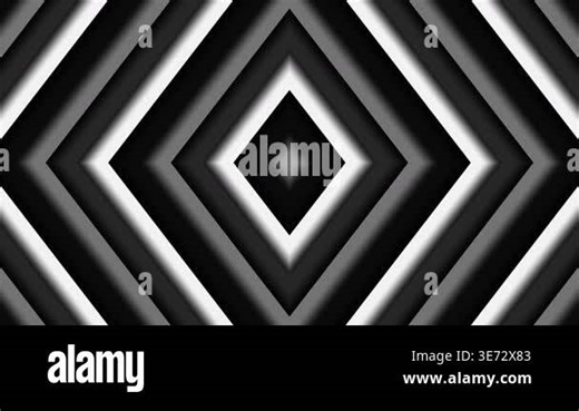 Abstract Black and White Rhombus Geometric Pattern Loop Background