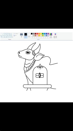 How to draw Lord Shiva Art in Ms Paint. #shorts #mspaintdrawing #mspaint